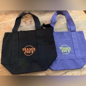 Trader Joe’s Limited Edition Black Lilac Mini Totes Set of 2